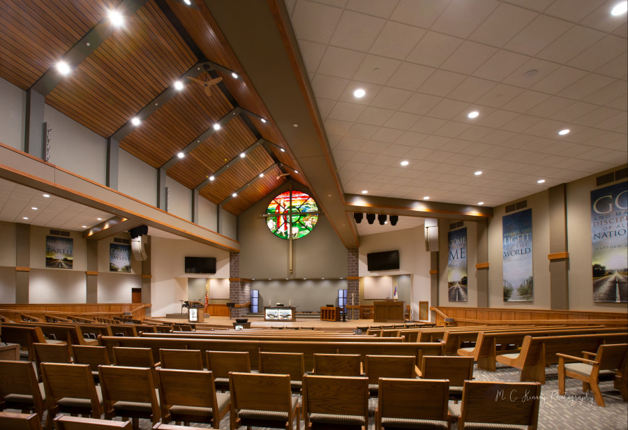 Shepherd of the Hills Lutheran Church, Greenville, WI interior side view